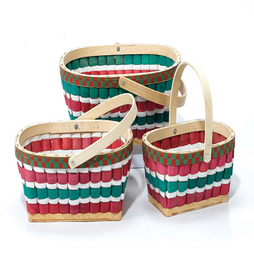 Oval Wood Basket s/3