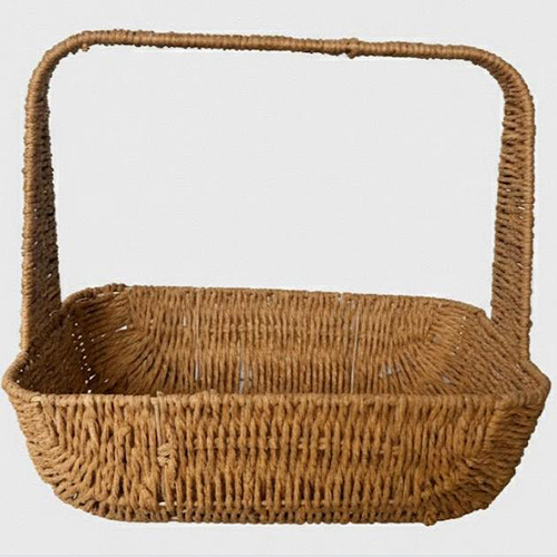 Wholesale Eco-friendly Handwoven Paper Rope Gift Basket with Handle